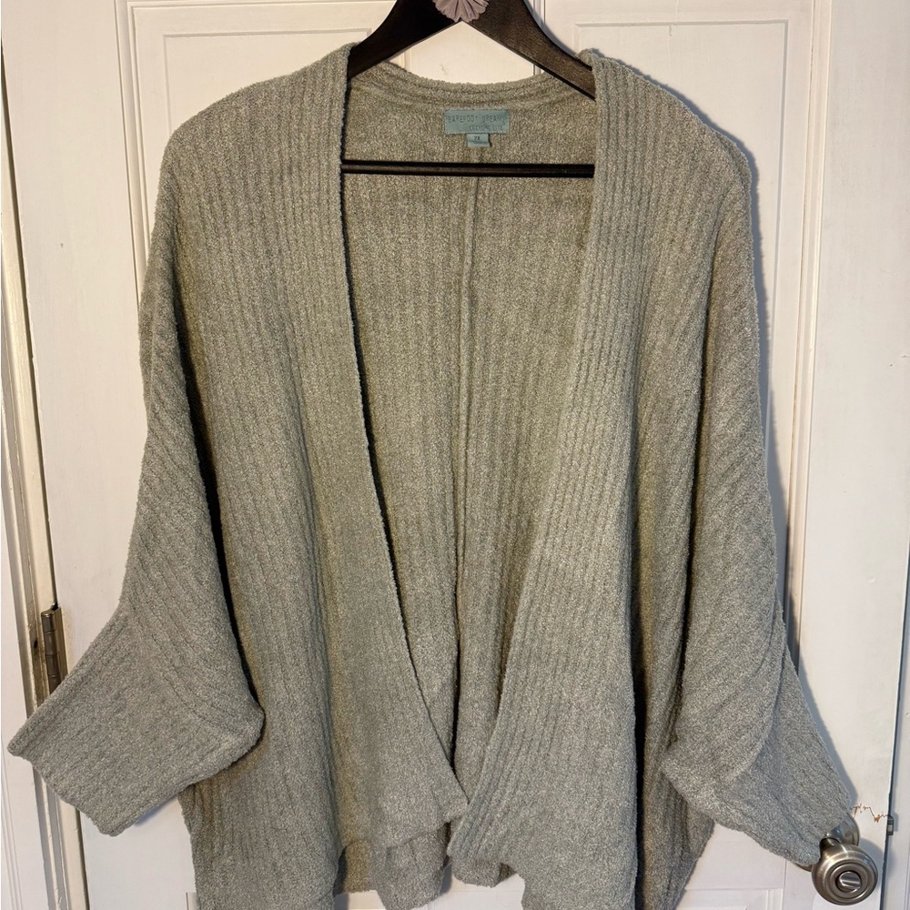Barefoot Dreams Soft Sage 3/4 Sleeve Cardigan